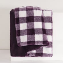 Gingham Faux Fur Throw